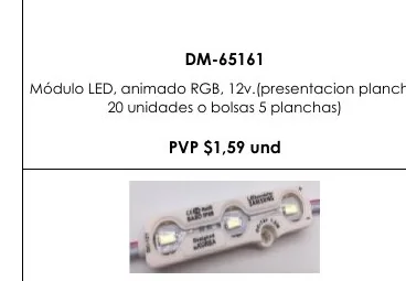 Módulo LED, Animado RGB, 12V.(PRESENTACION Plancha - DM-65161