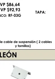 De Cable de Suspensión ( 2 Cables - RF-03G