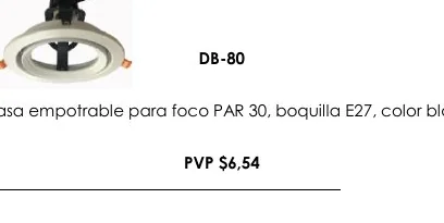 Carcasa Empotrable para Foco PAR 30, Boquilla E27, Color Blanco. - DB-80