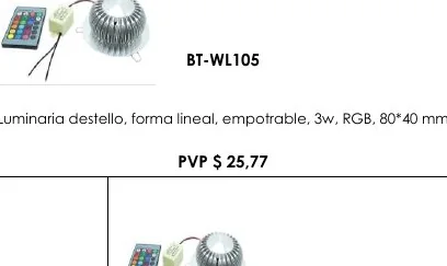Luminaria Destello, Forma Lineal, Empotrable, 3W, RGB, 80*40 Mm - BT-WL105