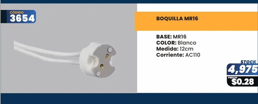 BOQUILLA MR16 - 3654