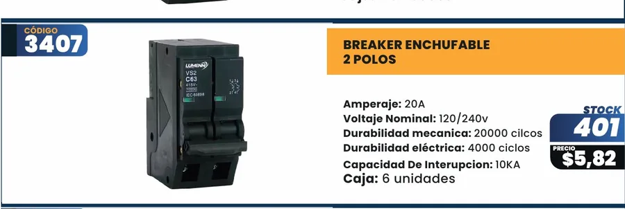 BREAKER Enchufable - 3407