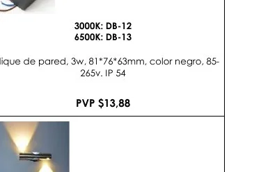 Aplique de Pared, 3W, 81*76*63MM, Color Negro, 85- - DB-13