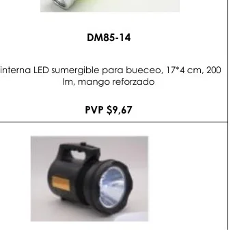 Linterna LED Sumergible para Bueceo, 17*4 Cm, 200 - DM85-14