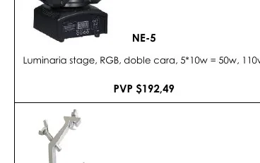 Luminaria Stage, RGB, Doble Cara, 5*10W = 50W, 110V. - NE-5