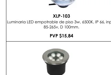 Luminaria LED Empotrable de Piso 3W, 6500K, IP 66, Input - XLP-103