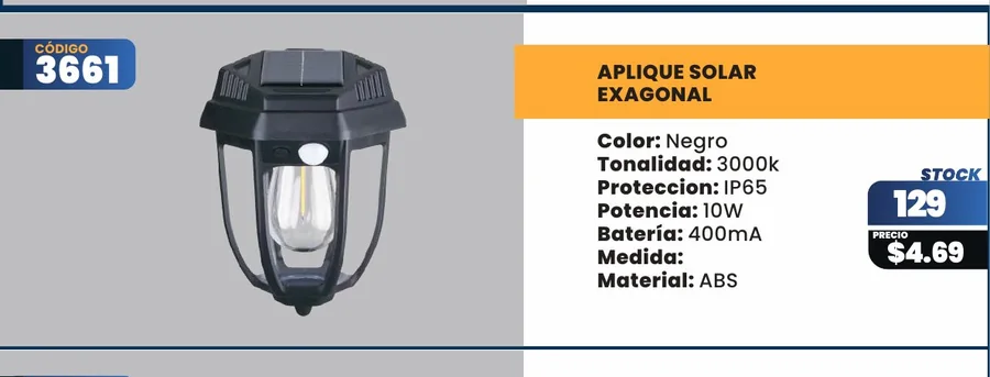 APLIQUE SOLAR - 3661