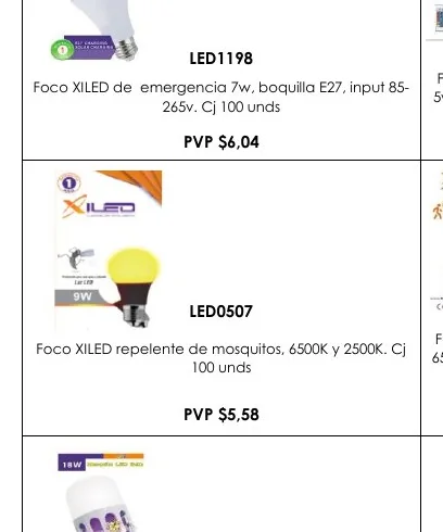 Foco XILED de Emergencia 7W, Boquilla E27, Input 85- - LED1198