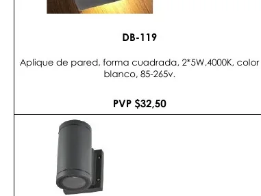 Aplique de Pared, Forma Cuadrada, 2*5W,4000K, Color - DB-119