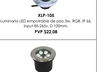 Luminaria LED Empotrable de Piso 3W, RGB, IP 66, - XLP-105
