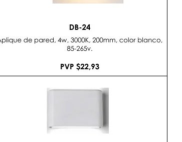 Aplique de Pared, 4W, 3000K, 200MM, Color Blanco, - DB-24