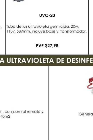 Mm, Tubo de Luz Ultravioleta Germicida, 20W, - UVC-20