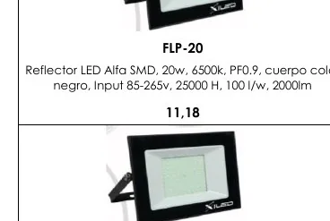 Reflector LED Alfa SMD, 20W, 6500K, PF0.9, Cuerpo Color - FLP-20