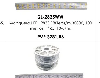 65, Manguera LED 2835 180LEDS/M 3000K, 100 Manguera - 2L-2835WW