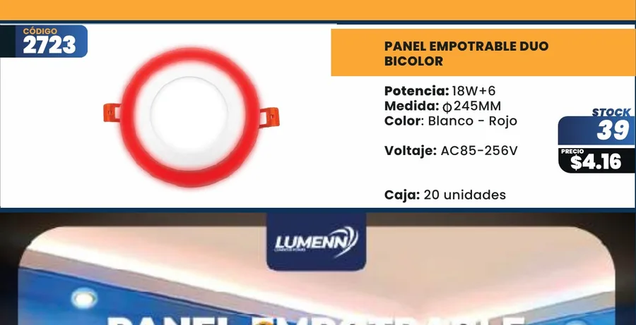 PANEL Empotrable BICOLOR 18+6 - 2723