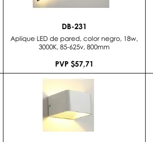 Aplique LED de Pared, Color Negro, 18W, - DB-231