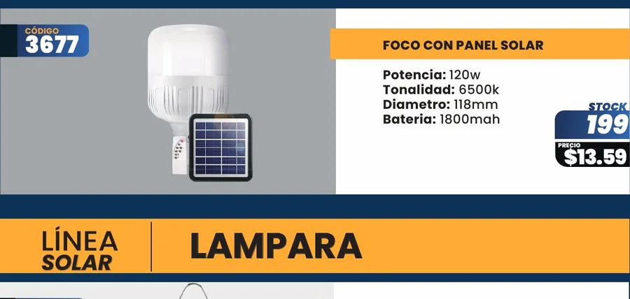 FOCO CON PANEL SOLAR - 3677