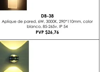 Aplique de Pared, 6W, 3000K, 290*110MM, Color - DB-38