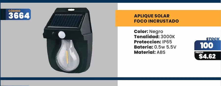 APLIQUE SOLAR - 3664