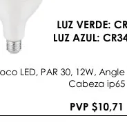 Foco LED, PAR 30, 12W, Angle - CR3412
