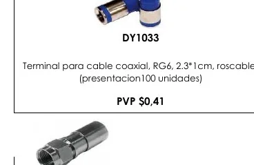 Terminal para Cable Coaxial, RG6, 2.3*1CM, Roscable. - DY1033