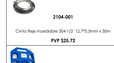 Cinta Fleje Inoxidable 304 1/2 12,7*0,5MM X 30M - 2104-001