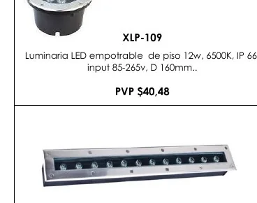 Luminaria LED Empotrable de Piso 12W, 6500K, IP 66, - XLP-109