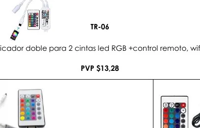 Rectificador Doble para 2 Cintas Led RGB +control Remoto, Wifi, - TR-06