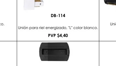 Unión para Riel Energizado, "L" Color Blanco. - DB-114