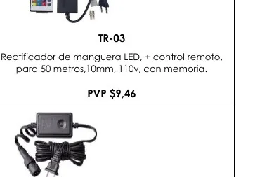 Rectificador de Manguera LED, + Control Remoto, - TR-03