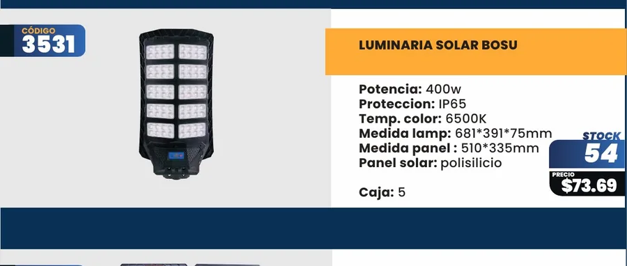 Luminaria SOLAR BOSU - 3531