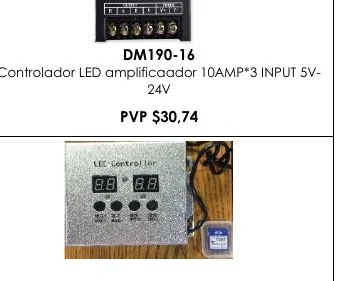 Controlador LED Amplificaador 10AMP*3 INPUT 5V- - DM190-16