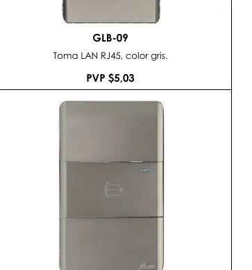 Toma LAN RJ45, Color Gris. - GLB-09