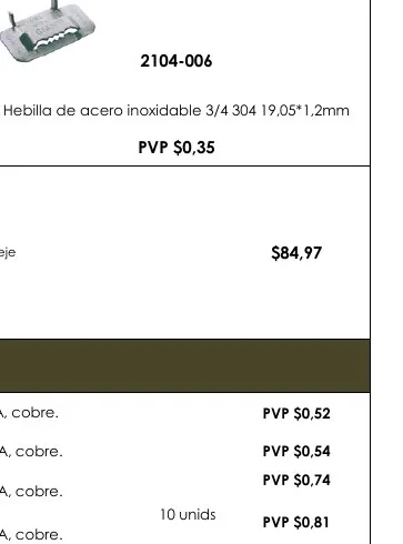Hebilla de Acero Inoxidable 3/4 304 19,05*1,2MM - 2104-006