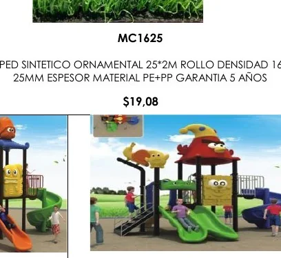 CESPED Sintetico Ornamental 25*2M ROLLO DENSIDAD 16800 - MC1625