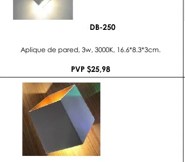 Aplique de Pared, 3W, 3000K, 16.6*8.3*3CM. - DB-250