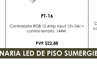 Controlador RGB 12 Amp Input 12V-24V + - PT-16