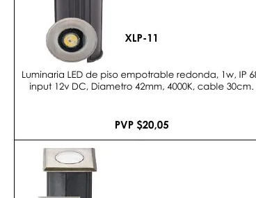 Luminaria LED de Piso Empotrable Redonda, 1W, IP 68, - XLP-11