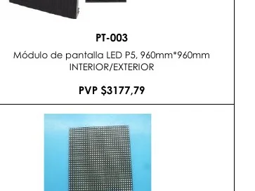 Módulo de Pantalla LED P5, 960MM*960MM - PT-003
