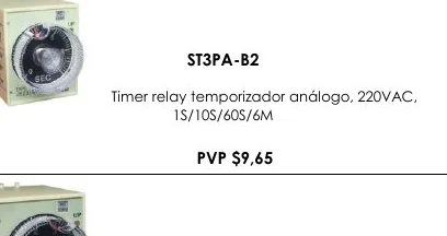 Timer Relay Temporizador Análogo, 220VAC, - ST3PA-B2