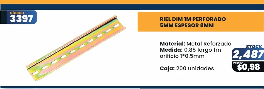 RIEL DIM 1M Perforado - 3397