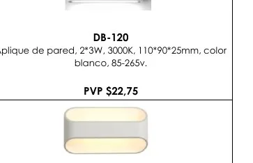 Aplique de Pared, 2*3W, 3000K, 110*90*25MM, Color - DB-120