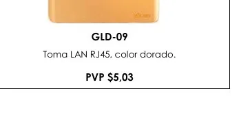Toma LAN RJ45, Color Dorado. - GLD-09