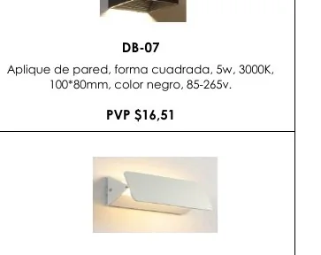 Aplique de Pared, Forma Cuadrada, 5W, 3000K, - DB-07