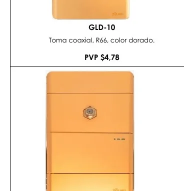 Toma Coaxial, R66, Color Dorado. - GLD-10
