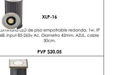 Luminaria LED de Piso Empotrable Redonda, 1W, IP - XLP-16
