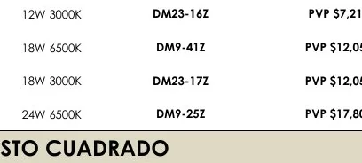 12W 3000K DM23-16Z - DM9-41Z
