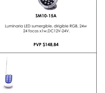 Luminaria LED Sumergible, Dirigible RGB, 24W - SM10-15A