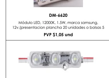 Módulo LED, 12000K, 1.5W, Marca Samsung, - DM-6620