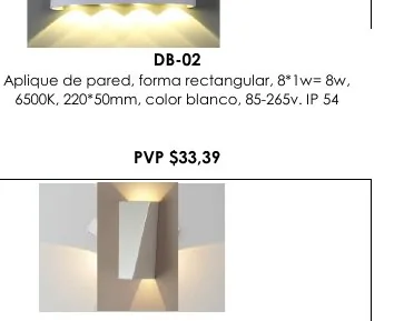 Aplique de Pared, Forma Rectangular, 8*1W= 8W, - DB-02